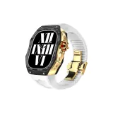 Carbon Fiber Case+White Strap+Gold Frame/Buckle