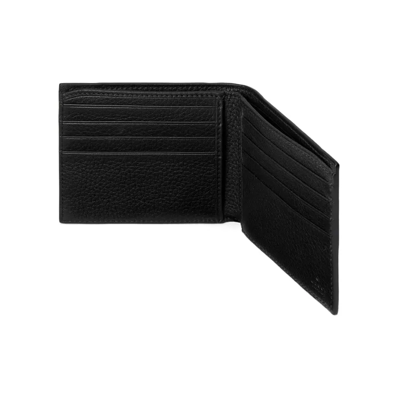 GUCCI Leather Wallet Men's Black-3