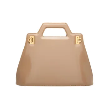 FERRAGAMO Cow Leather Shoulder Bag Crossbody Bag Handbag Women's Beige