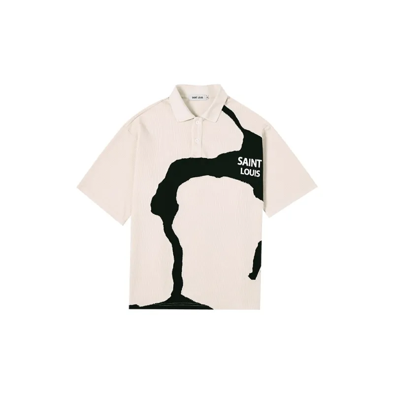 SSSAINT LOUIS Polo Shirts Unisex Cream White-1