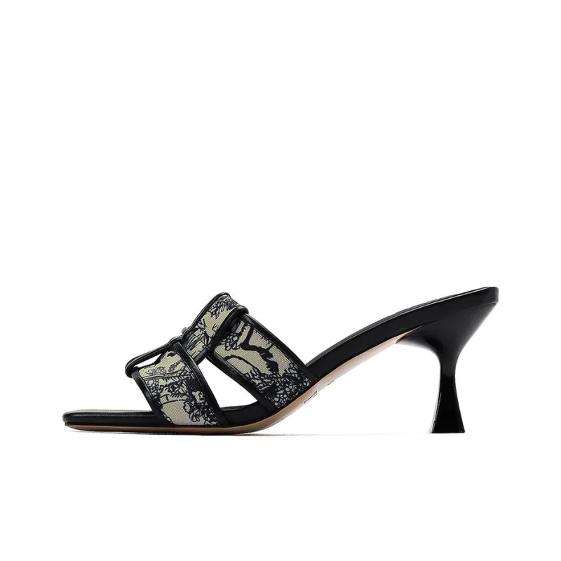 ELLE Slide Slippers Women's Black/Khaki-0