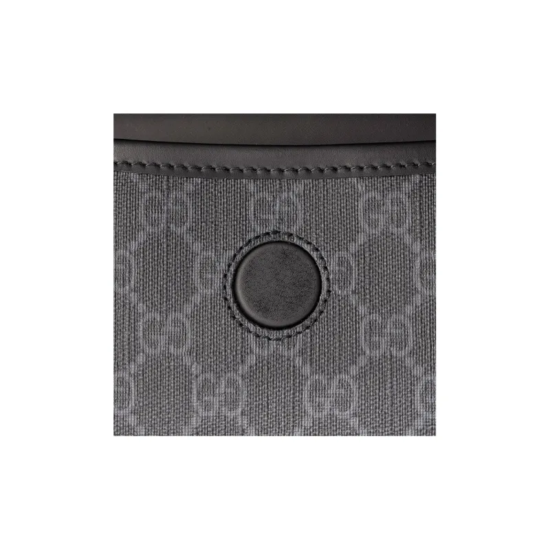 GUCCI Canvas With Leather Sling Bag Fanny Pack Regular Men's Black-4