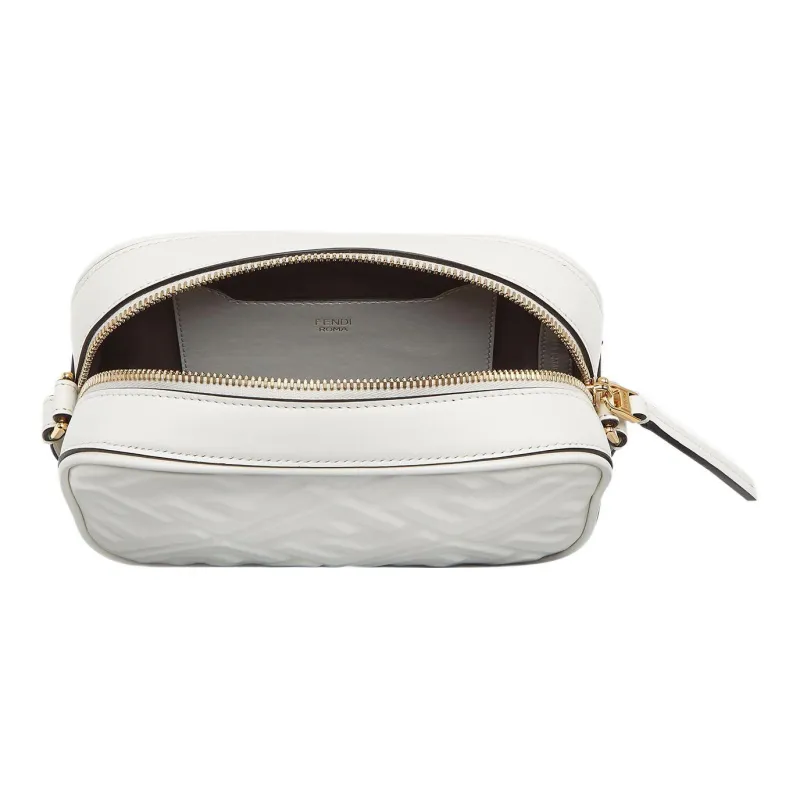FENDI Leather Shoulder Bag, Crossbody Bag Mini Women's White-3