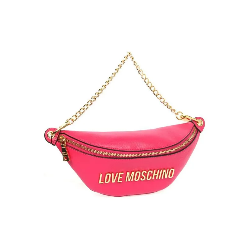 LOVE MOSCHINO PU Combo Bag Dumpling Bag One Shoulder Handbag Women's Rose Red-2