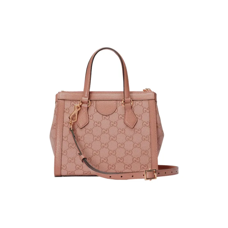 GUCCI Ophidia Canvas With Leather Tote Bag, Shopping Bag, Handbag Trumpets Women's Pink-2
