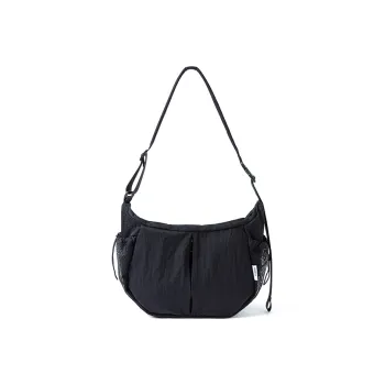 COMBACK Polyester Shoulder Bag Crossbody Bag Large Size Unisex Black/Gray Green