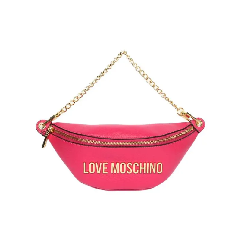 LOVE MOSCHINO PU Combo Bag Dumpling Bag One Shoulder Handbag Women's Rose Red-1