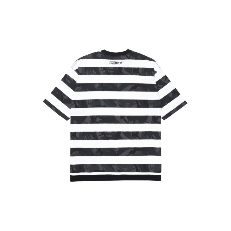 Aape Logo appliqué Striped T shirt-1