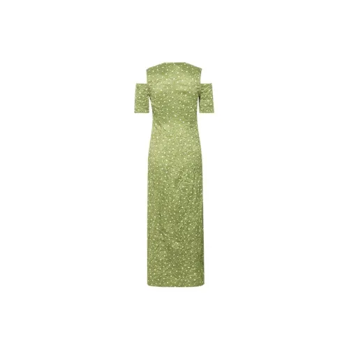 GANNI Short-Sleeved Dresses Women's Green