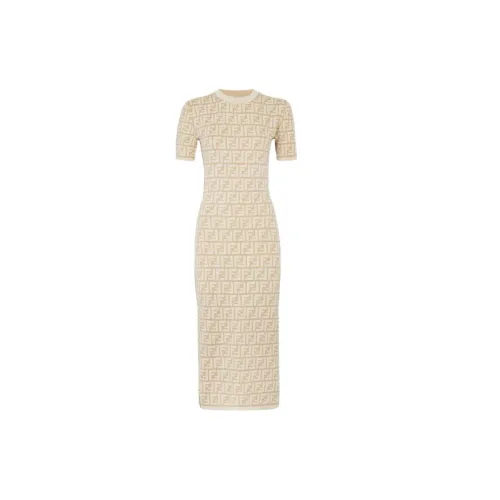 FENDI Short-Sleeved Dresses Women's Khaki