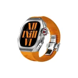 Titanium Alloy (Silver Case)+Orange Strap