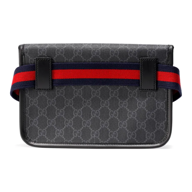 GUCCI Canvas With Leather Sling Bag Fanny Pack Regular Men's Black-2