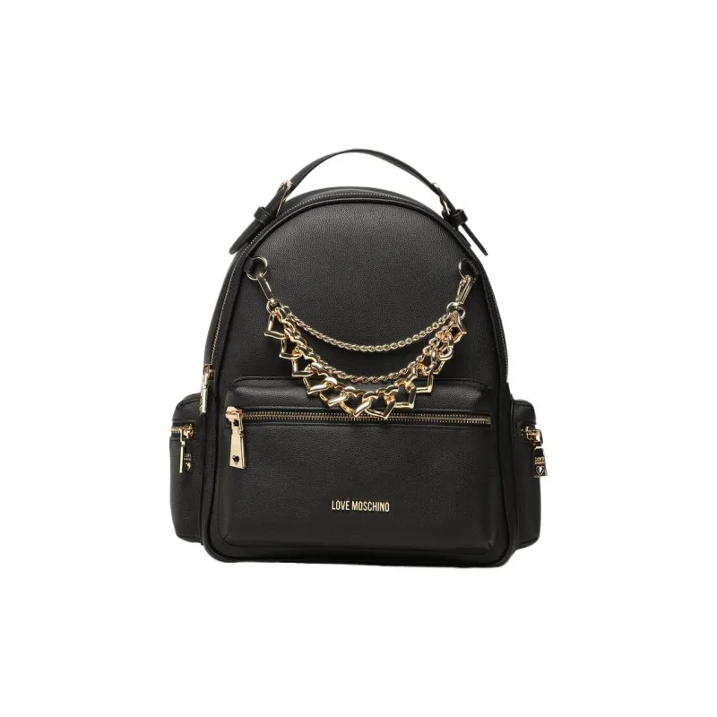 LOVE MOSCHINO Leather Backpack Tubas Women's Black-0