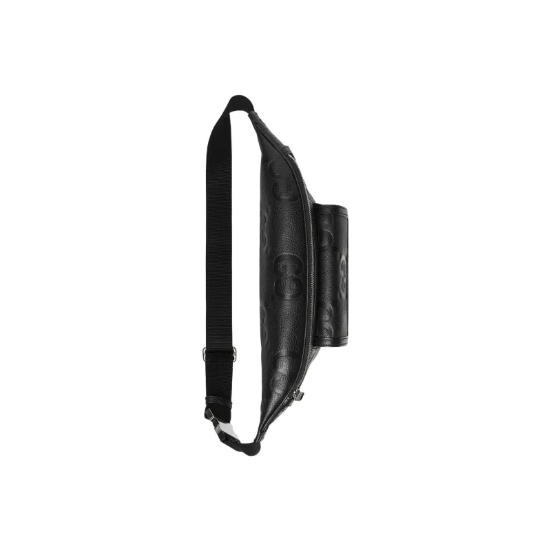 GUCCI Leather Sling Bag Fanny Pack Men's Black-4