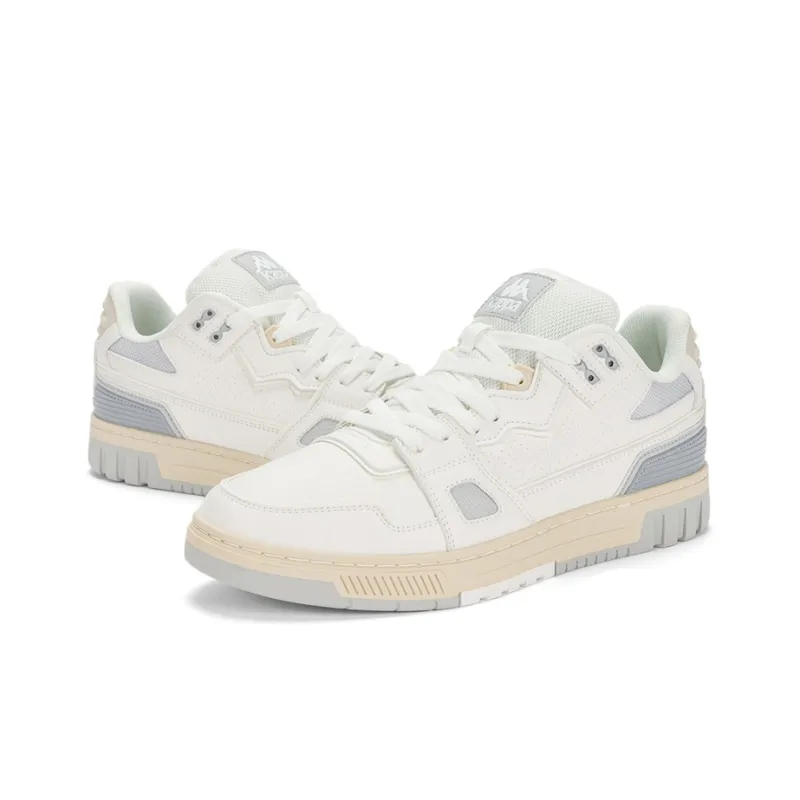 Kappa Anti-Slip And Wear-Resistant Breathable Low-Top Skateboard Shoes Unisex Ecru Gray-3