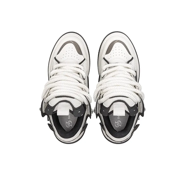 Daisy Fellowes Rocket 001 Low Top Stylish Skateboarding Shoes Unisex White Black-4