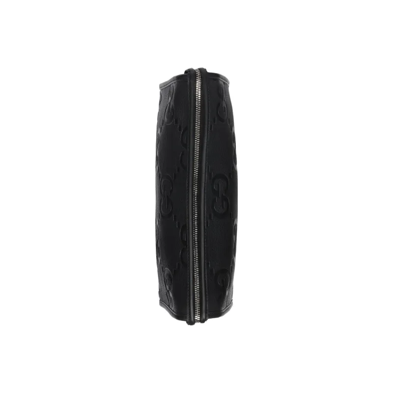 GUCCI Leather Clutch Large Size Men's Black-4