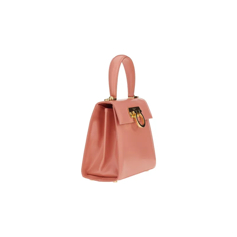 FERRAGAMO Cow Leather Messenger Bag Shoulder Bag Crossbody Bag Handbag Small Size Women's Light Pink-1