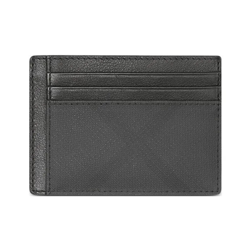 Burberry Leather Card Holder Men's Black Gray Color-1