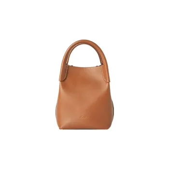 Loro Piana Cow Leather Shoulder Bag, Crossbody Bag, Handbag Mini Women's Warm Brown Taupe