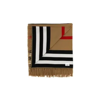 Burberry Striped Intarsia Fringed Scarf