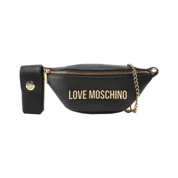 LOVE MOSCHINO Faux Leather Combo Bag Dumpling Bag Handbag Medium Size Women's Black