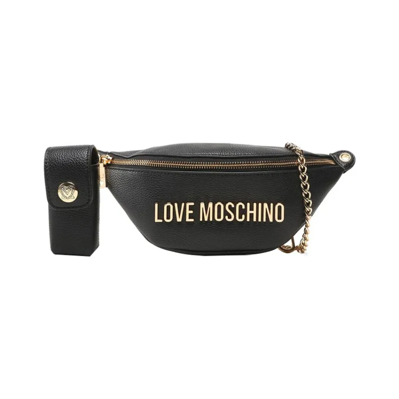 LOVE MOSCHINO Faux Leather Combo Bag Dumpling Bag Handbag Medium Size Women's Black-0