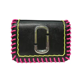 MARC JACOBS Leather Messenger Bag, Shoulder Bag Women's Black