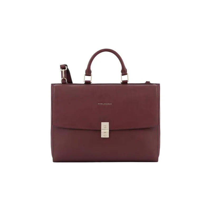 PIQUADRO Leather Briefcase, Shoulder Bag, Crossbody Bag, Handbag Regular Women's Red-0
