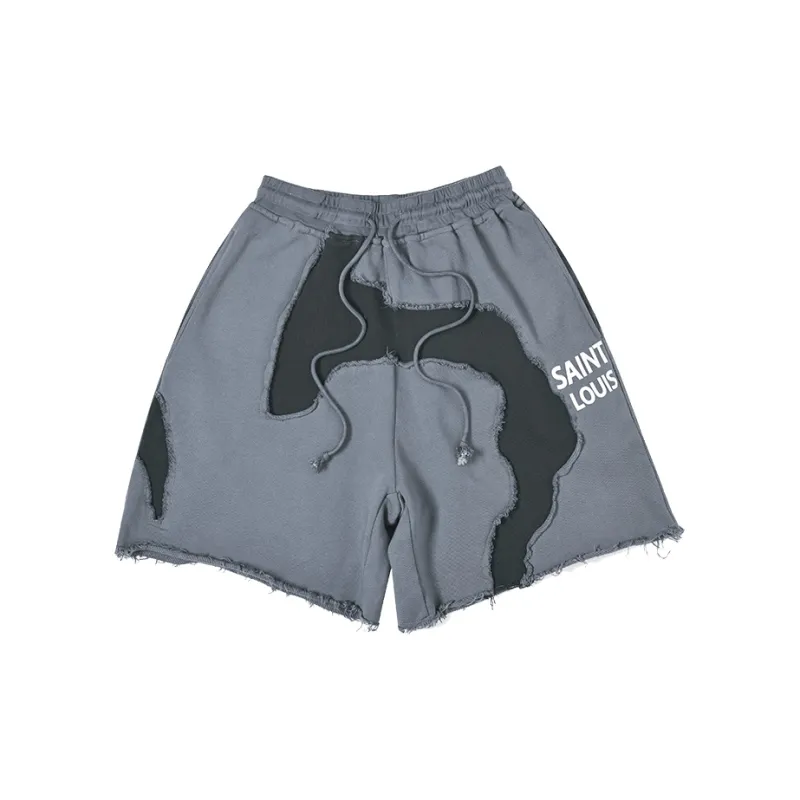 SSSAINT LOUIS Casual Shorts Unisex Gray-1