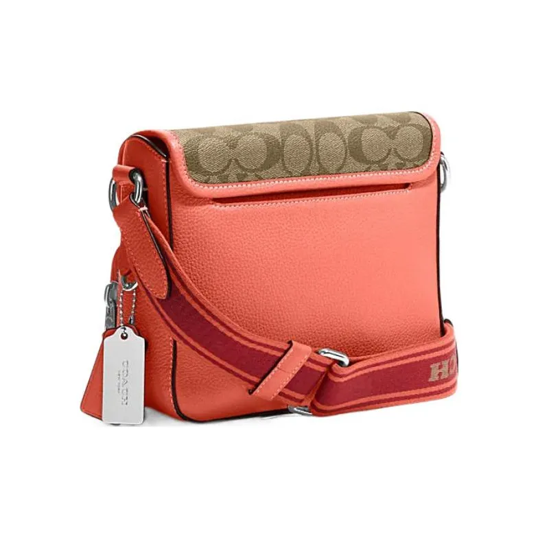 COACH Sullivan Flap With Cow Leather Multifunctional Crossbody Bag Regular Men's Red & Brown-1