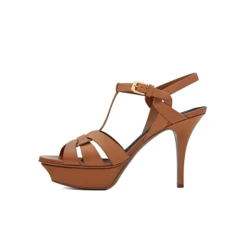 SAINT LAURENT Tribute 105mm Leather Platform Sandals