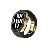 Carbon Fiber Case+Black Band+Gold Frame/Clasp