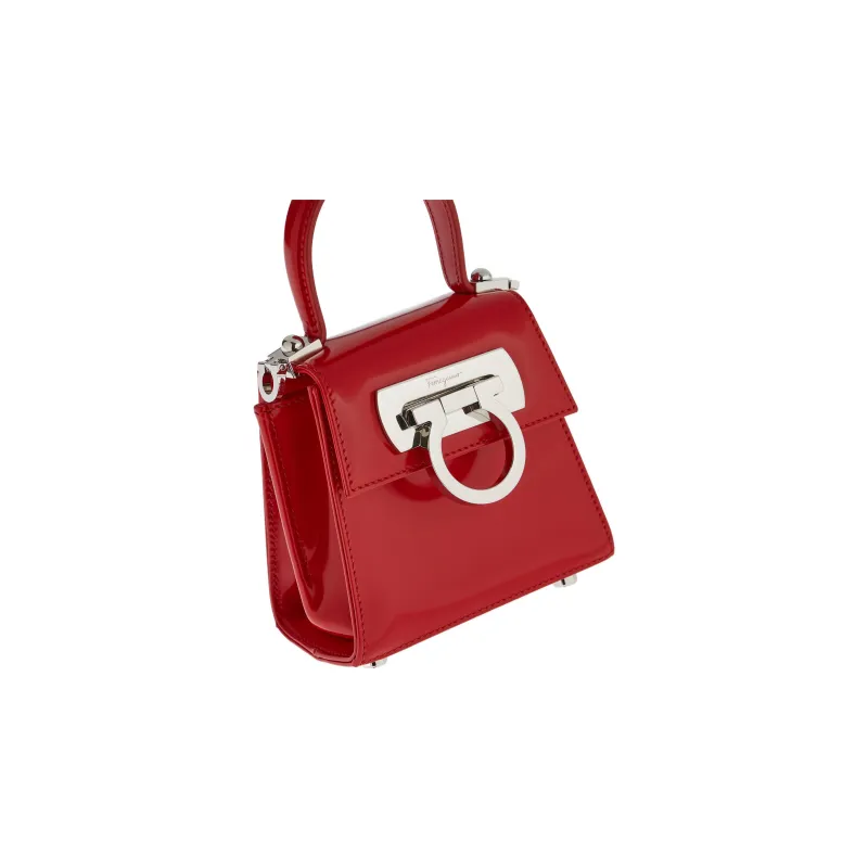 FERRAGAMO Leather Shoulder Bag Crossbody Bag Handbag Extra Small Women's Red-2