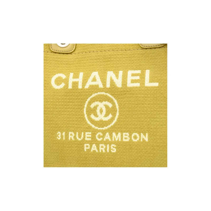 CHANEL Canvas Bag, Tote Bag, Shopping Bag, Shoulder Bag, Crossbody Bag, Handbag Trumpets Women's Yellow Green-4