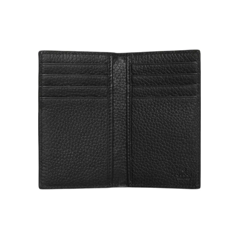 GUCCI Leather Card Holder Tubas Men's Black-1