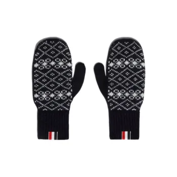 THOM BROWNE Knit Gloves Men Black