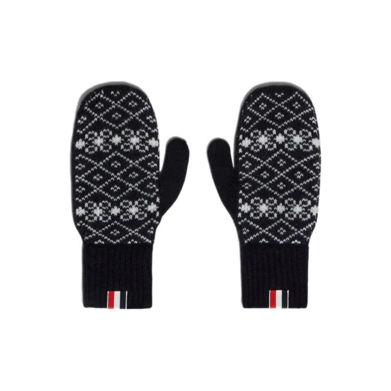 THOM BROWNE Knit Gloves Men Black-0