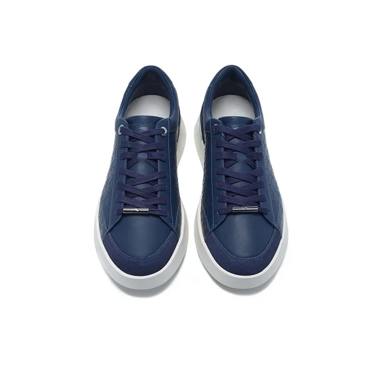 LI NING 1990 Classic Collection Anti Slip Wear Resistant Low Top Skateboard Shoes Men's Blue-2