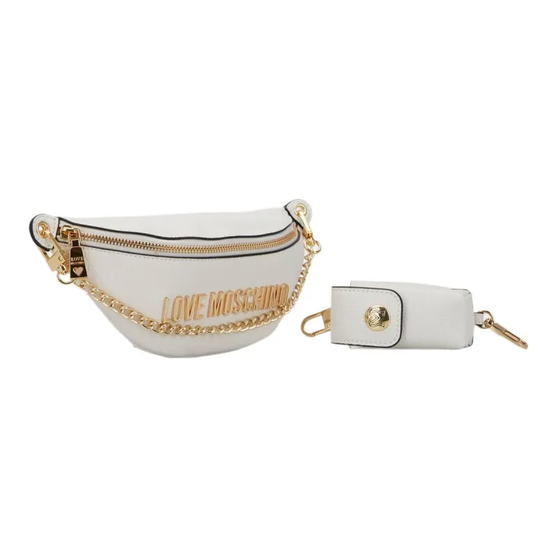 LOVE MOSCHINO Leather Combo Bag Dumpling Bag Handbag Medium Size Women's White-1