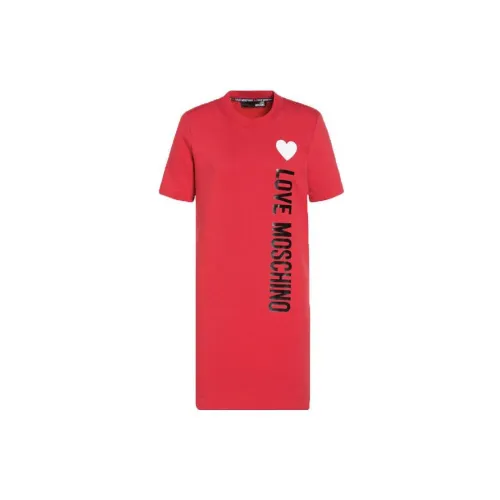 LOVE MOSCHINO Short Sleeved Dresses Women's Red