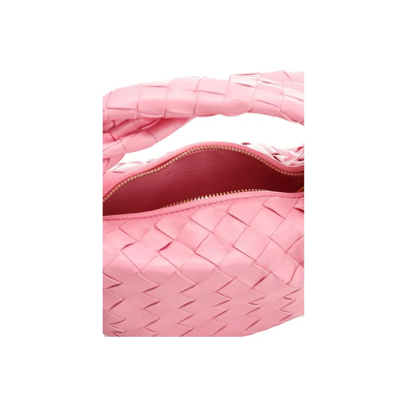 Bottega Veneta Jodie Top Handle Mini Intrecciato Pink-3