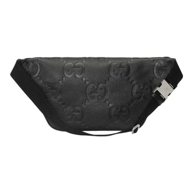 GUCCI Leather Sling Bag Fanny Pack Men's Black-2