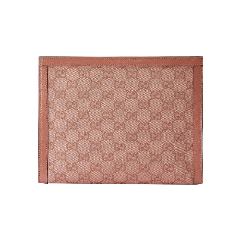 GUCCI Ophidia Canvas With Leather Trim Clutch Regular Women's Pink-2