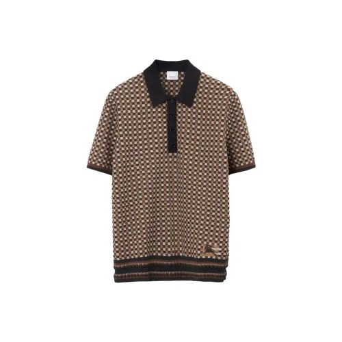 Burberry Polo Shirts Men Dark Huali Brown