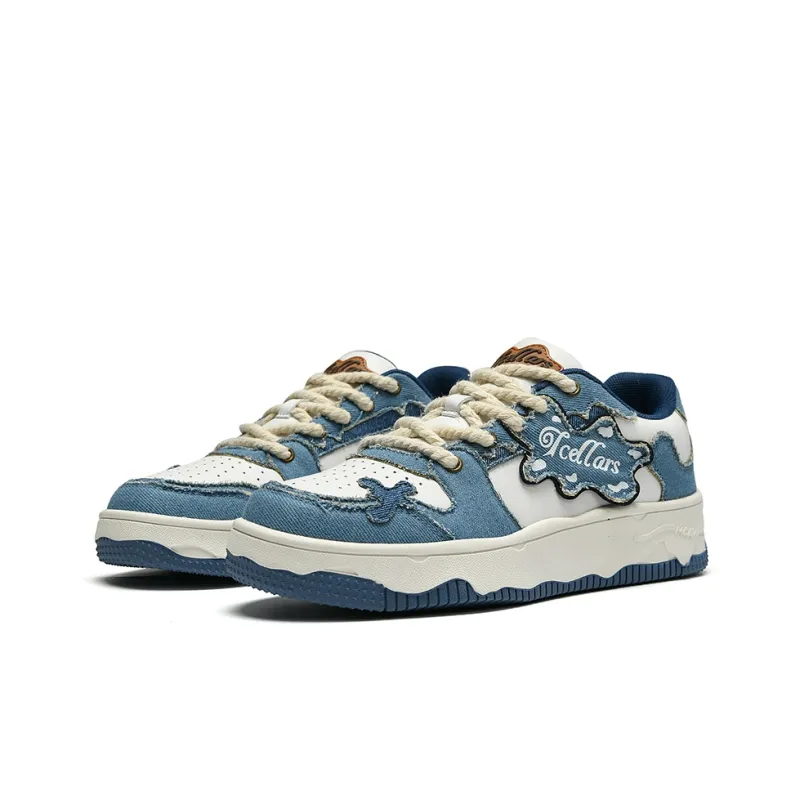 TCELLARS Auspicious Clouds Low Top Stylish Skateboarding Shoes Unisex Denim Blue-3