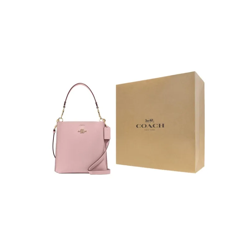 COACH Mollie Cow Leather Bucket Bags Handbags Shoulder Bag Crossbody Bag Small Size Women's Pink-6