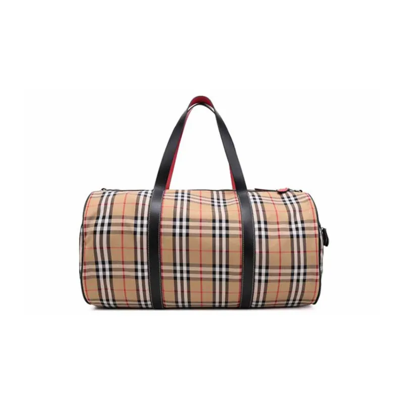 Burberry Cotton Sports Bag Travel Bag Regular Unisex Classic Plaid-3
