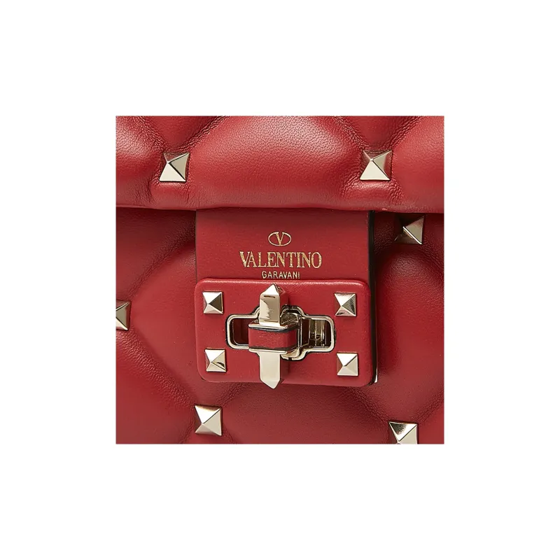 Valentino Leather Crossbody Bag Shoulder Bag Women's Red-7