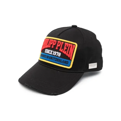 PHILIPP PLEIN Logo-patch Distressed Cotton Baseball Cap